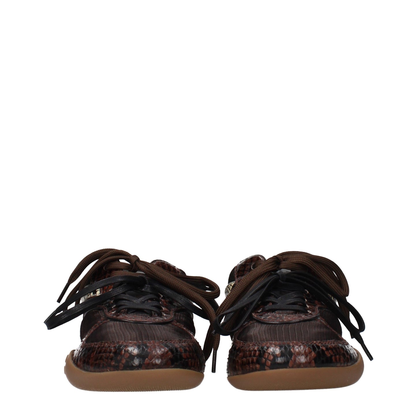 Miu Miu Brown Fabric Low Top Sneakers