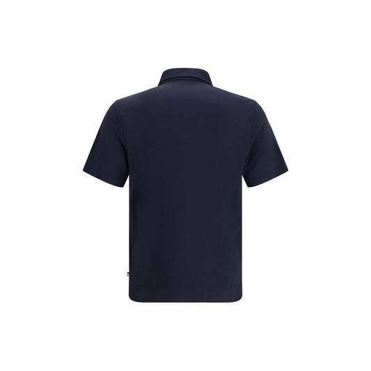 Moncler Grenoble Blue Polyamide Polo Shirt