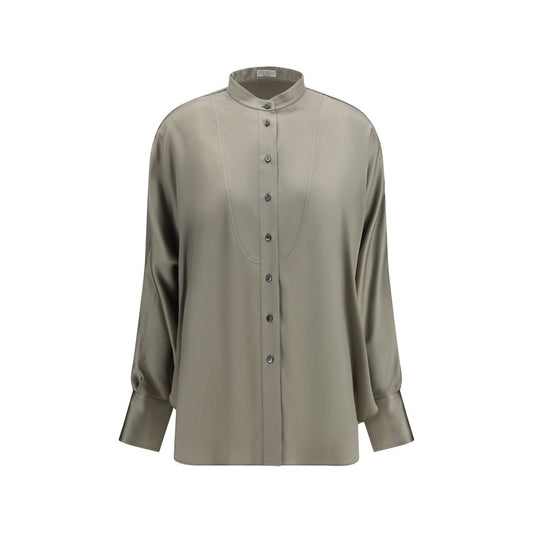 Brunello Cucinelli Bicolor Silk Shirt