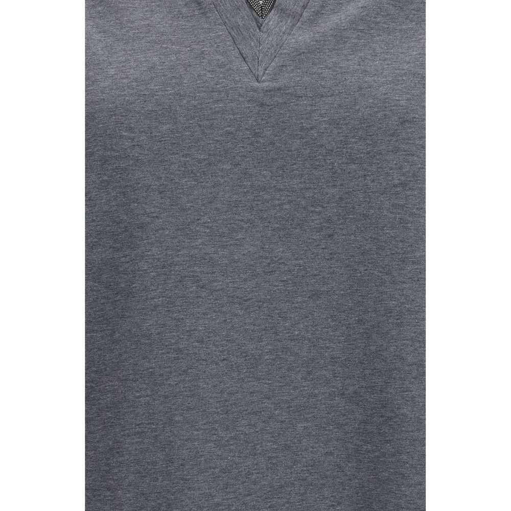 Brunello Cucinelli Gray Cotton T-Shirt