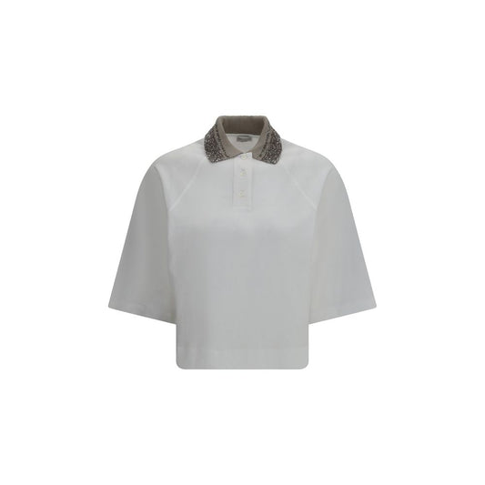 Brunello Cucinelli White Cotton Polo Shirt