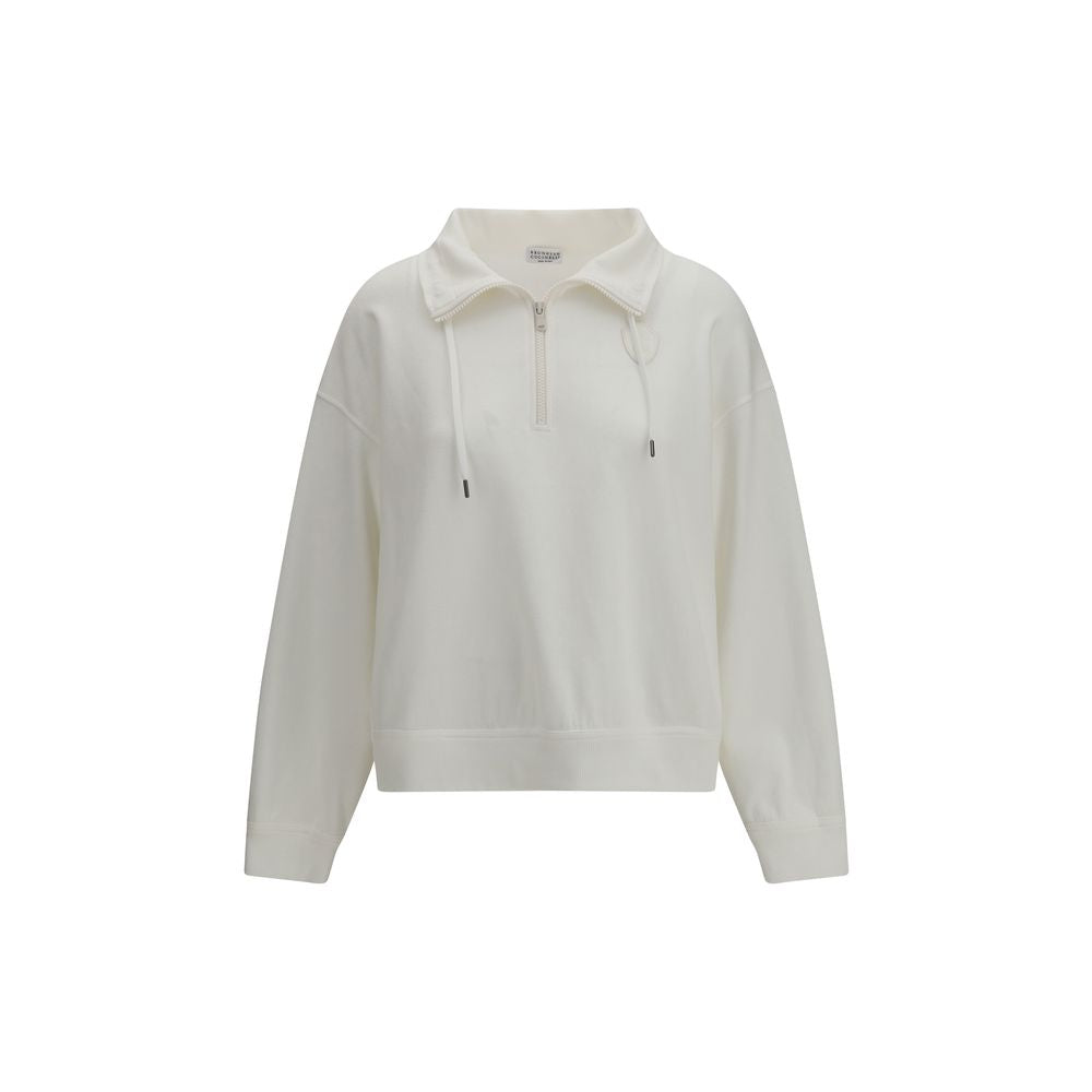 Brunello Cucinelli White Cotton Sweatshirt