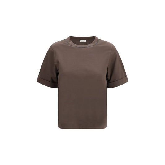 Brunello Cucinelli Brown Cotton T-Shirt