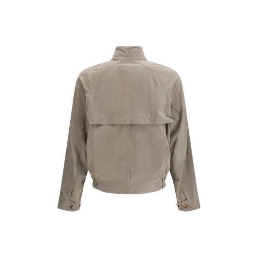 Brunello Cucinelli Bicolor Leather Jacket