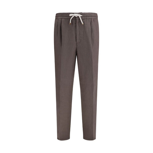 Brunello Cucinelli Gray Linen Casual Pants