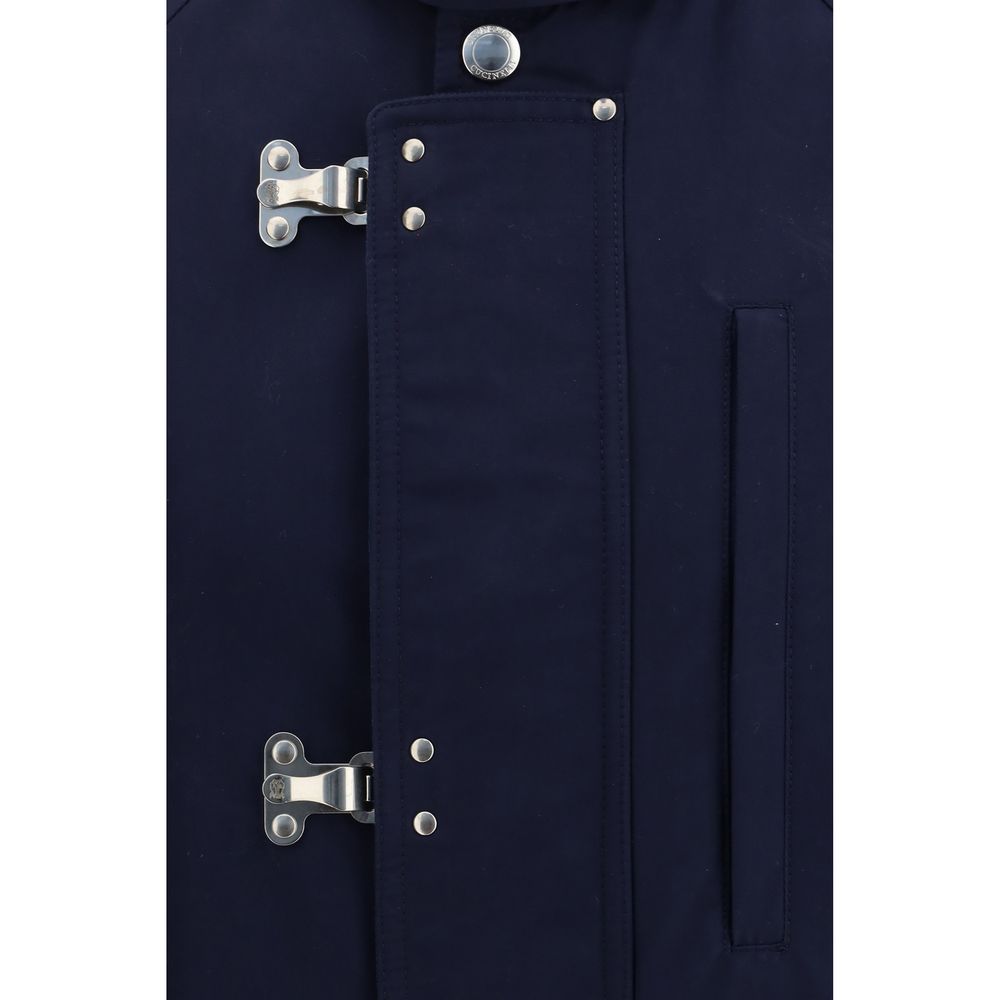 Brunello Cucinelli Blue Cotton Full-Length Jacket