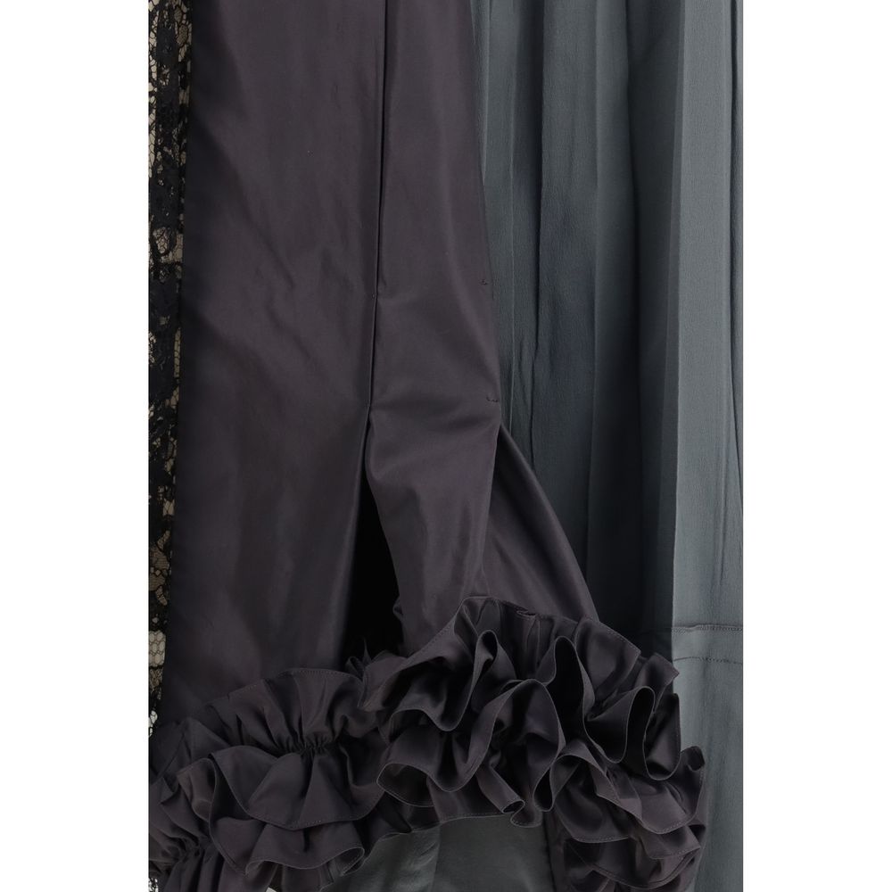 Prada Multicolor Silk Midi Skirt