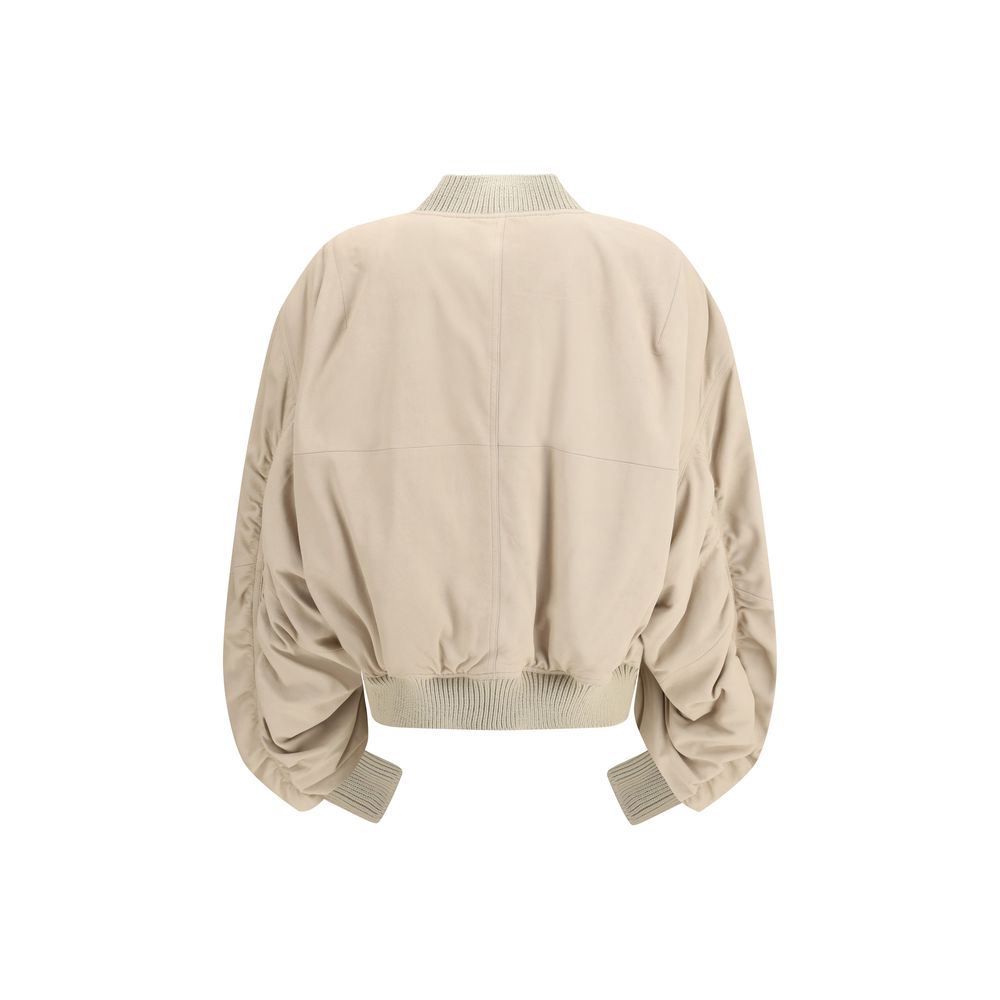 Rick Owens Beige Leather Jacket