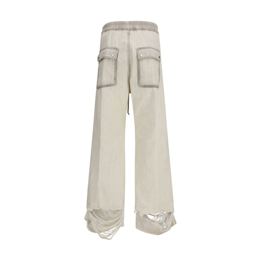 Rick Owens White Cotton Casual Pants