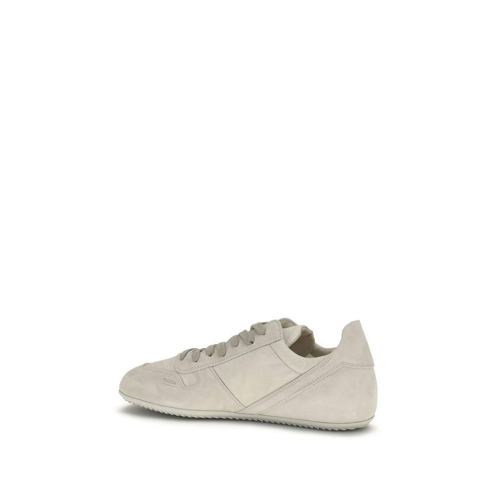 Rick Owens Gray Calf Leather Bos Taurus Low Top Sneakers