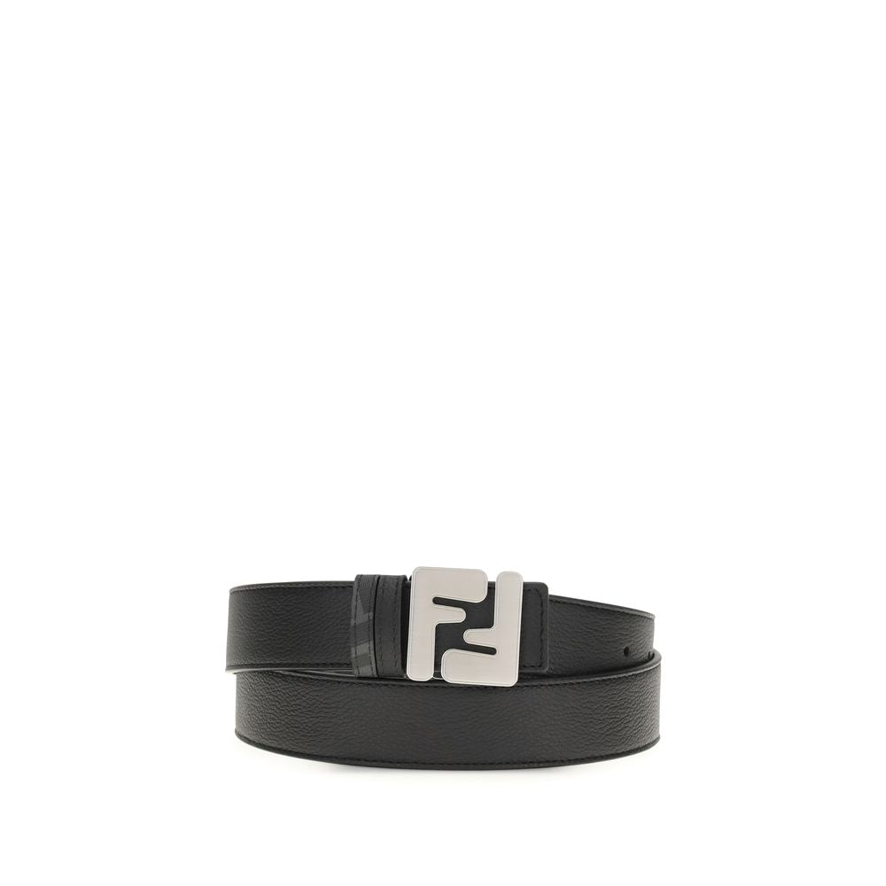 Fendi Black Calf Leather Bos Taurus Regular Belt