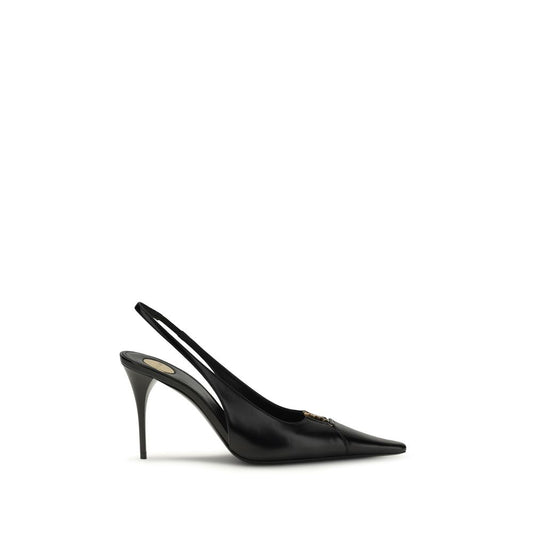 Saint Laurent Black Calf Leather Bos Taurus High Heel Pumps