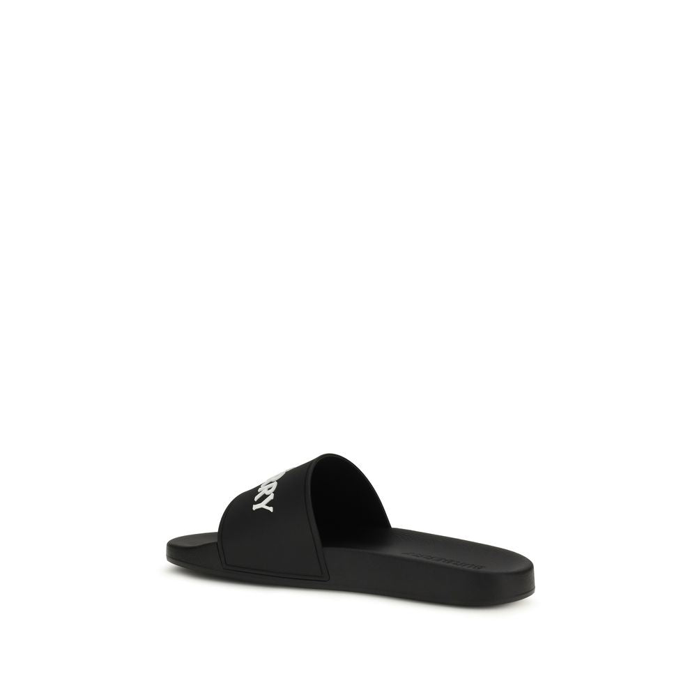 Burberry Black Rubber Slippers