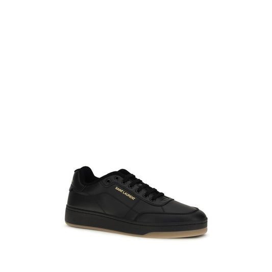 Saint Laurent Black Calf Leather Bos Taurus Low Top Sneakers
