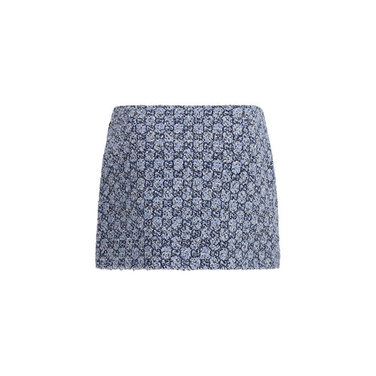 Gucci Blue Cotton Mini Skirt