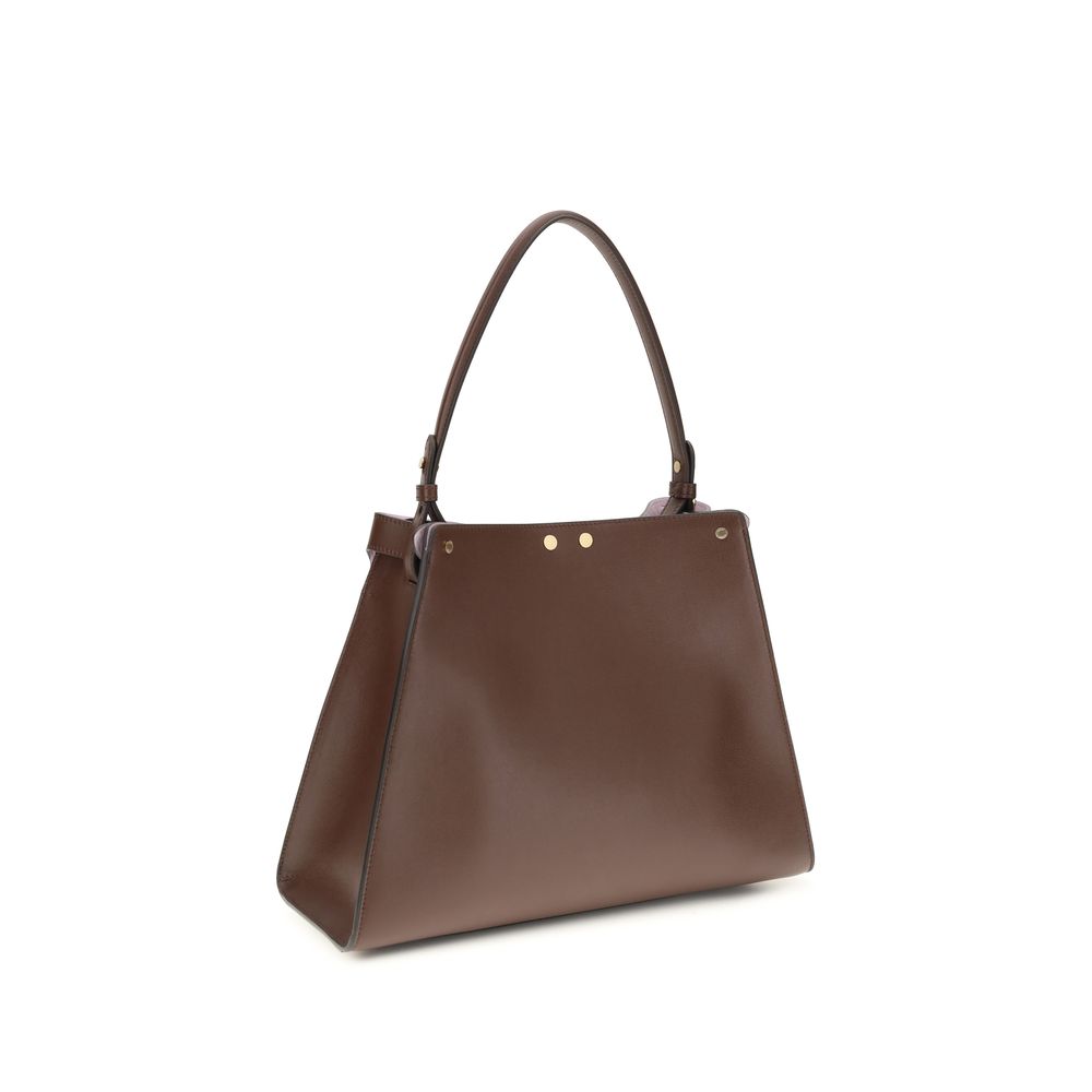 Fendi Brown Calf Leather Bos Taurus Shoulder Bag
