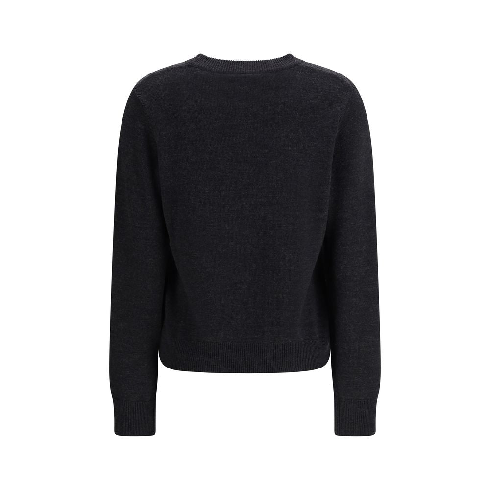 Ganni Gray Merino Wool Sweatshirt