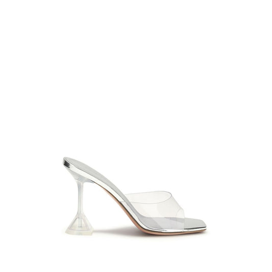Amina Muaddi Silver Pvc Sandals