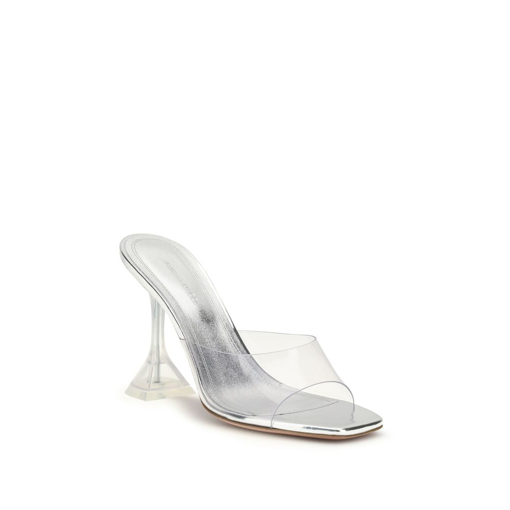 Amina Muaddi Silver Pvc Sandals