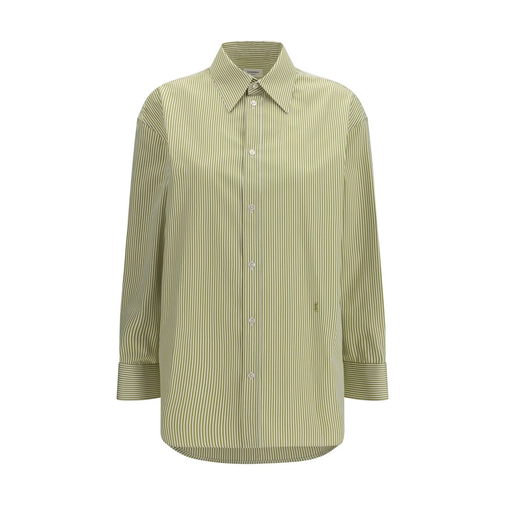 Saint Laurent Bicolor Cotton Pattern Shirt