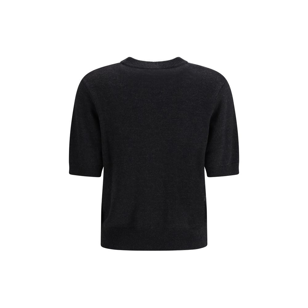 Ganni Gray Merino Wool Sweatshirt