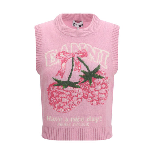 Ganni Multicolor Wool Sleeveles Sweater