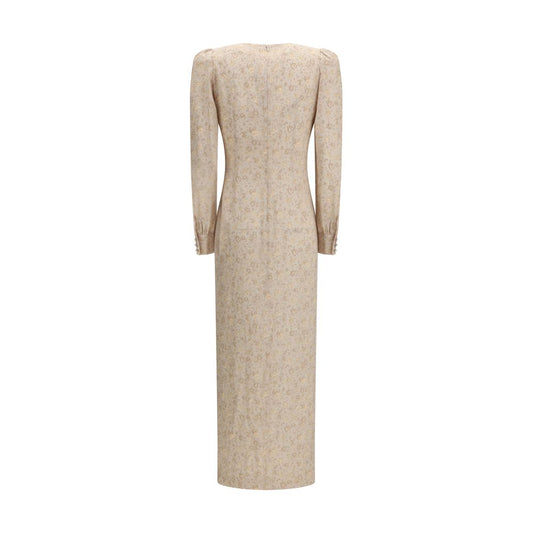 Alessandra Rich Beige Silk Casual Dress