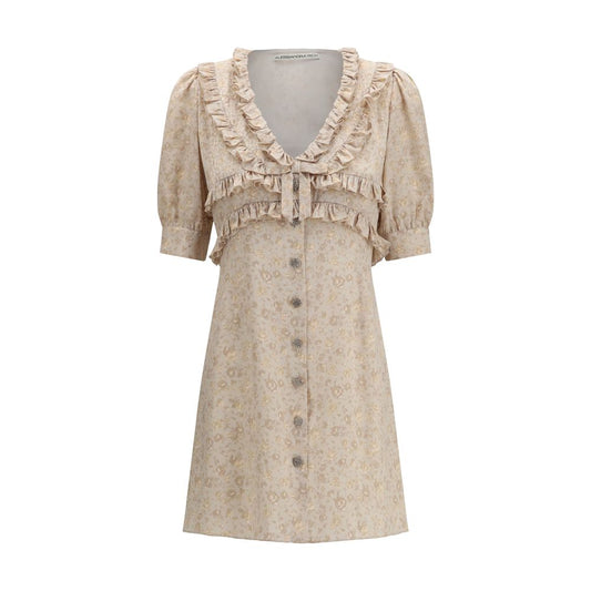 Alessandra Rich Beige Silk Casual Dress