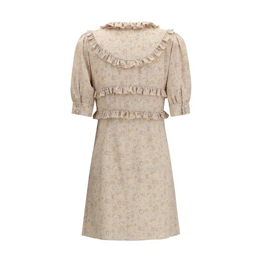 Alessandra Rich Beige Silk Casual Dress