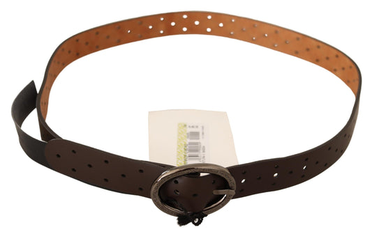 Costume National Belt Brown WX Silver Buckle Holes Belt
