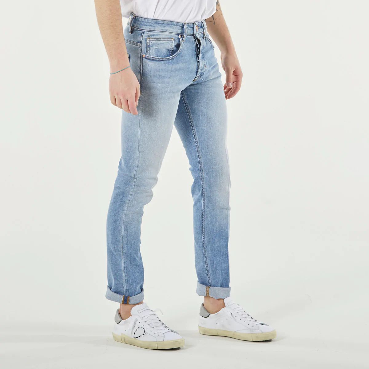 Don The Fuller Light Blue Cotton Men Jeans