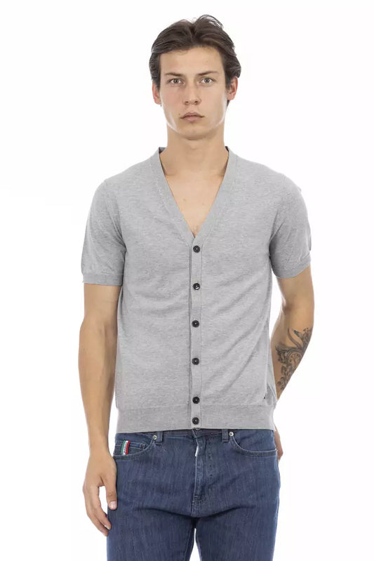 Baldinini Trend Gray Cotton Men's Sweater