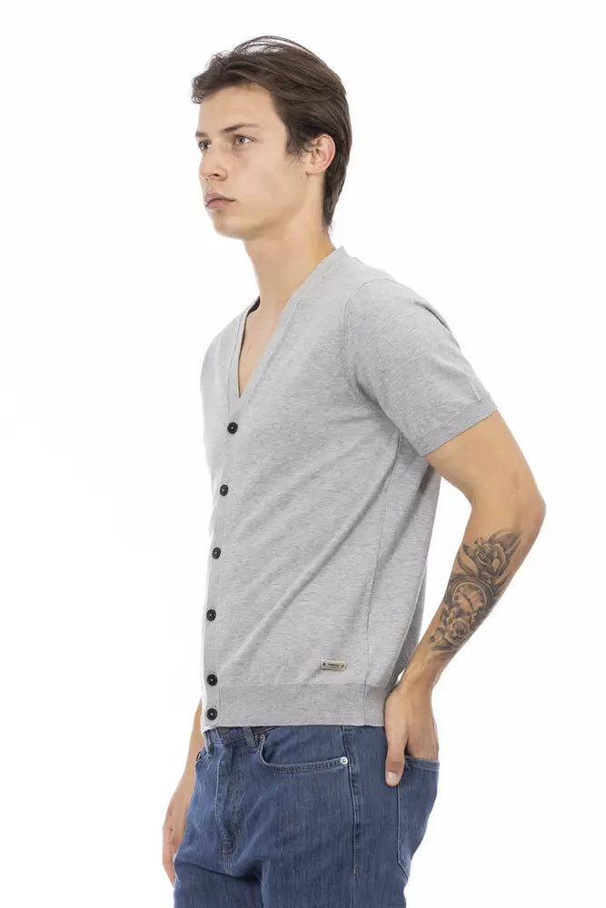 Baldinini Trend Gray Cotton Men's Sweater
