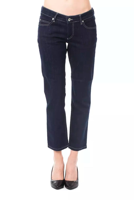 Ungaro Fever Blue Cotton Women Capri Jean