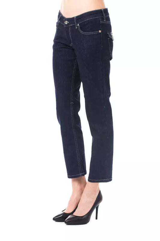Ungaro Fever Blue Cotton Women Capri Jean