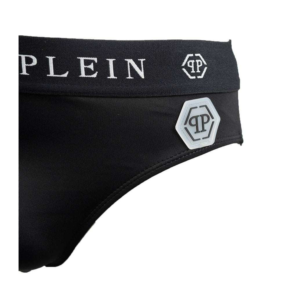 Philipp Plein Black Polyamide Men's Swimwear Trunks
