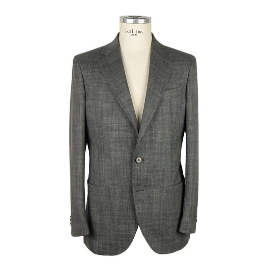 Emilio Romanelli Gray Wool Men Blazer
