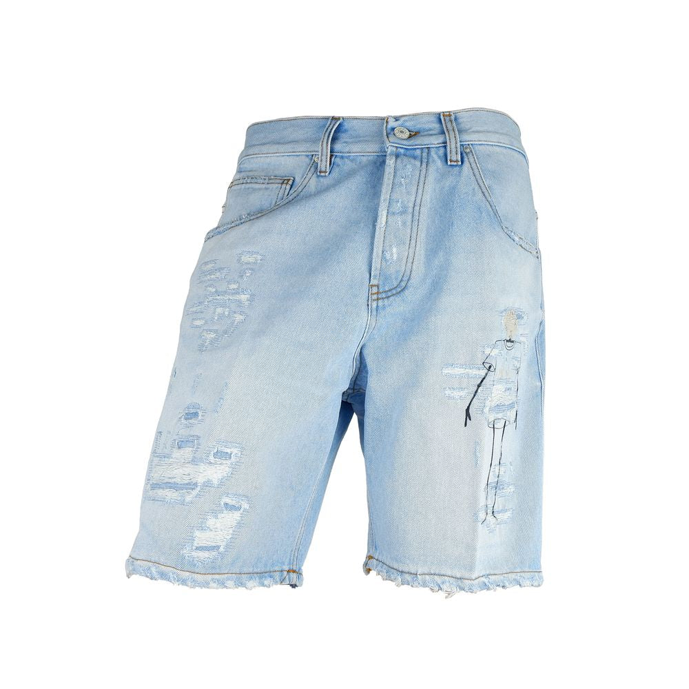 Don The Fuller Blue Cotton Men Bermuda Shorts