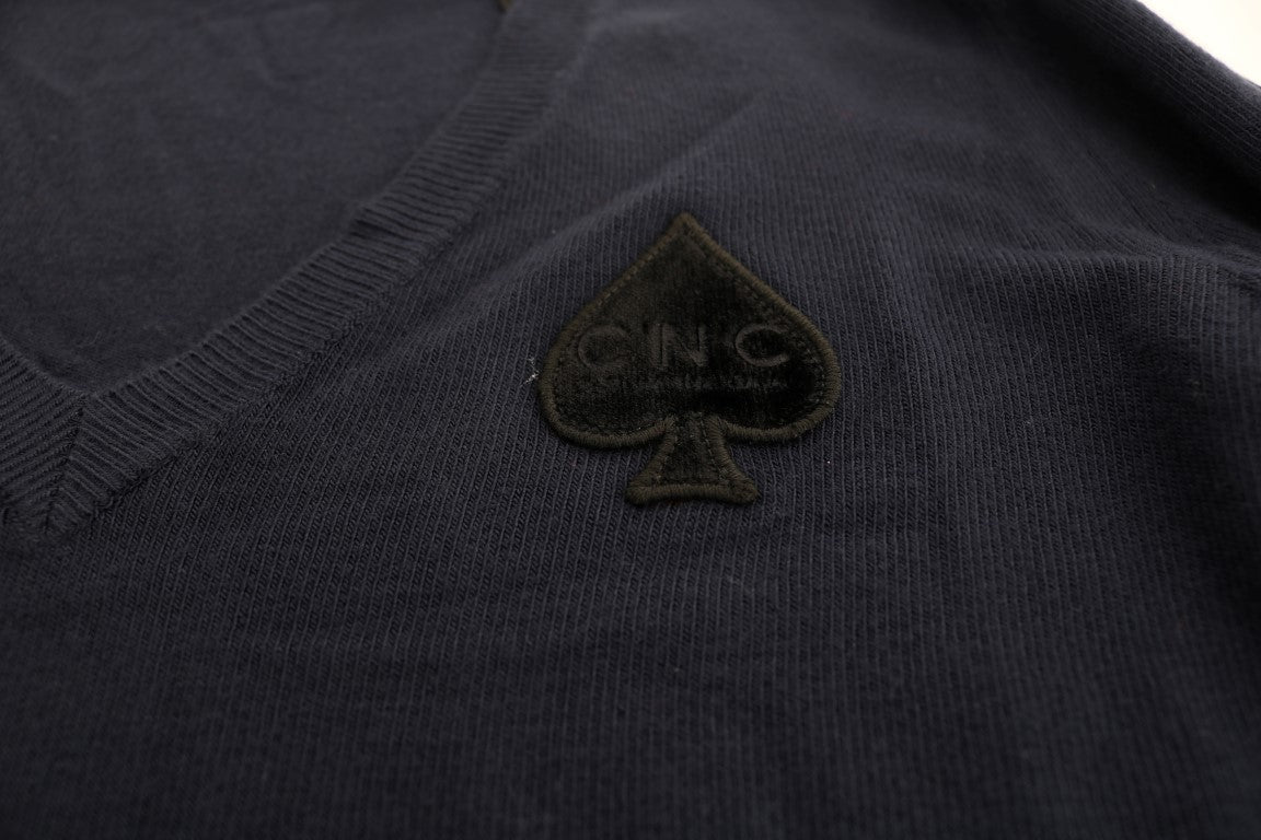 Costume National Blue V-neck Viscose Sweater