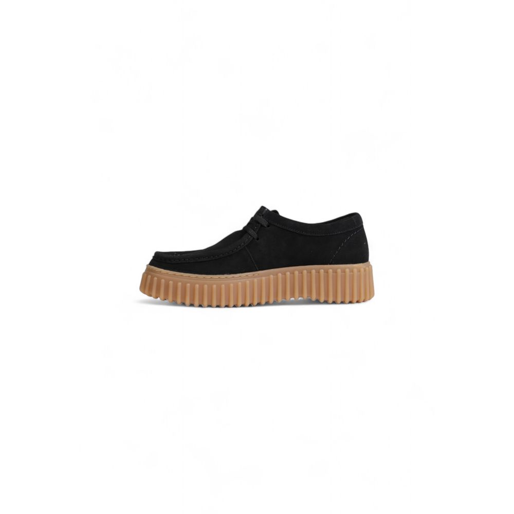 Clarks Black Suede Leather Platform