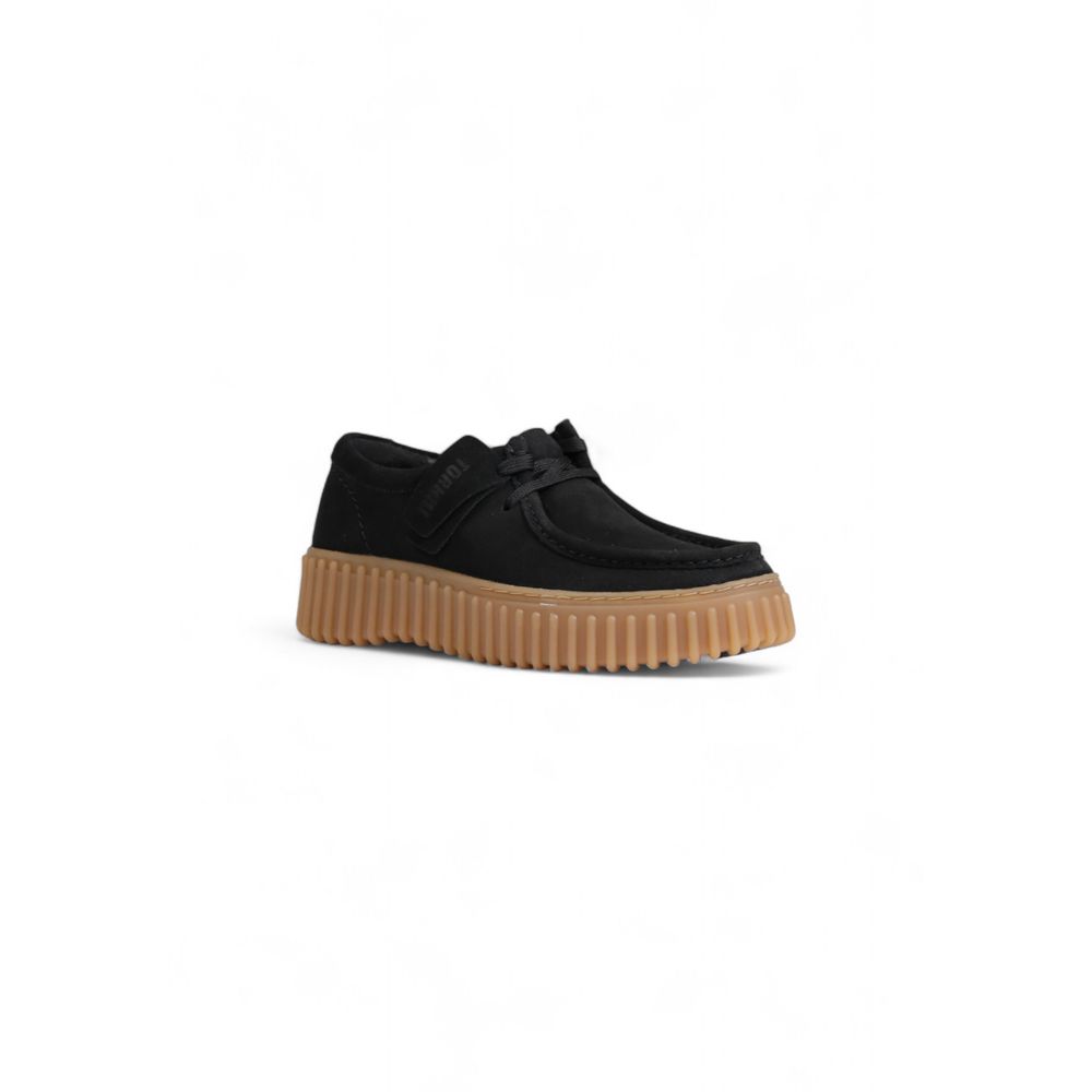 Clarks Black Suede Leather Platform