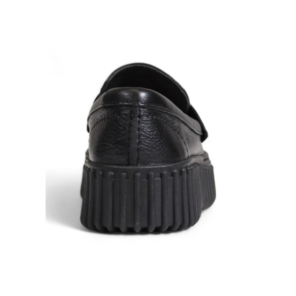 Clarks Black Leather Platform