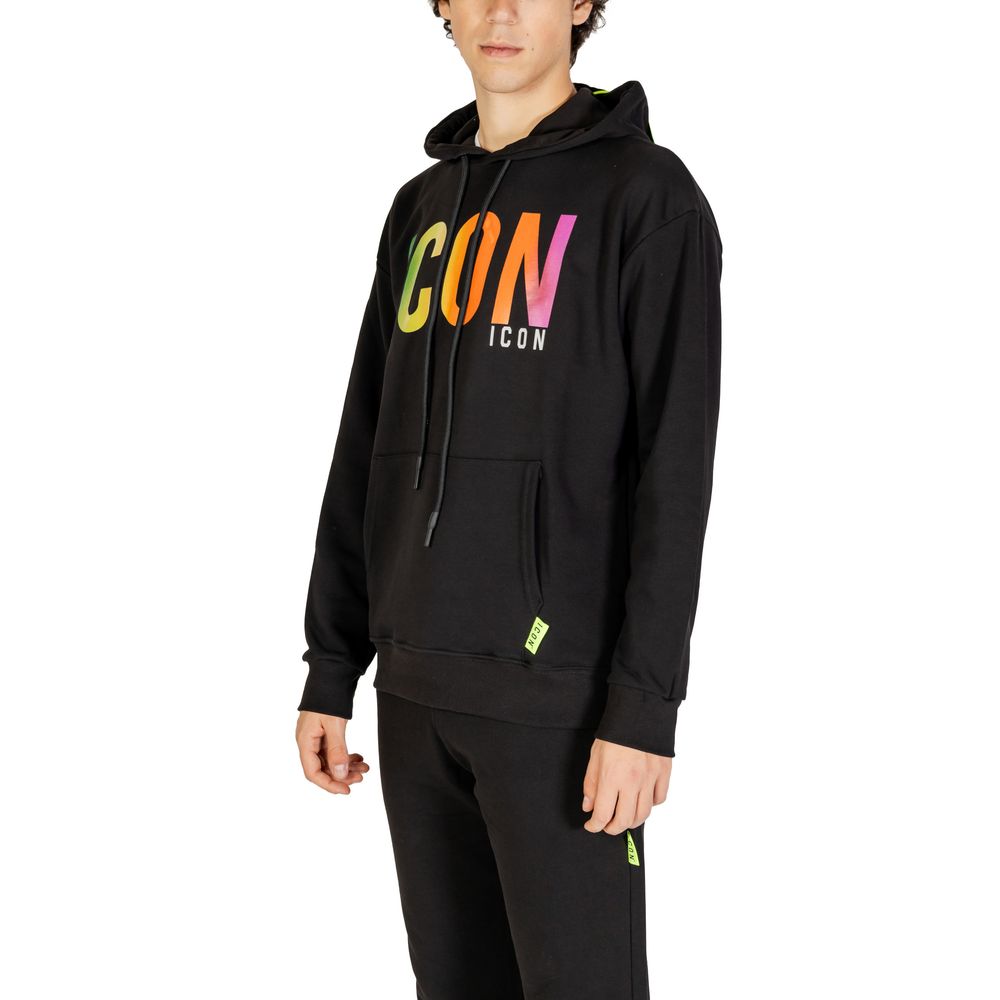 Icon Black Cotton Hoody