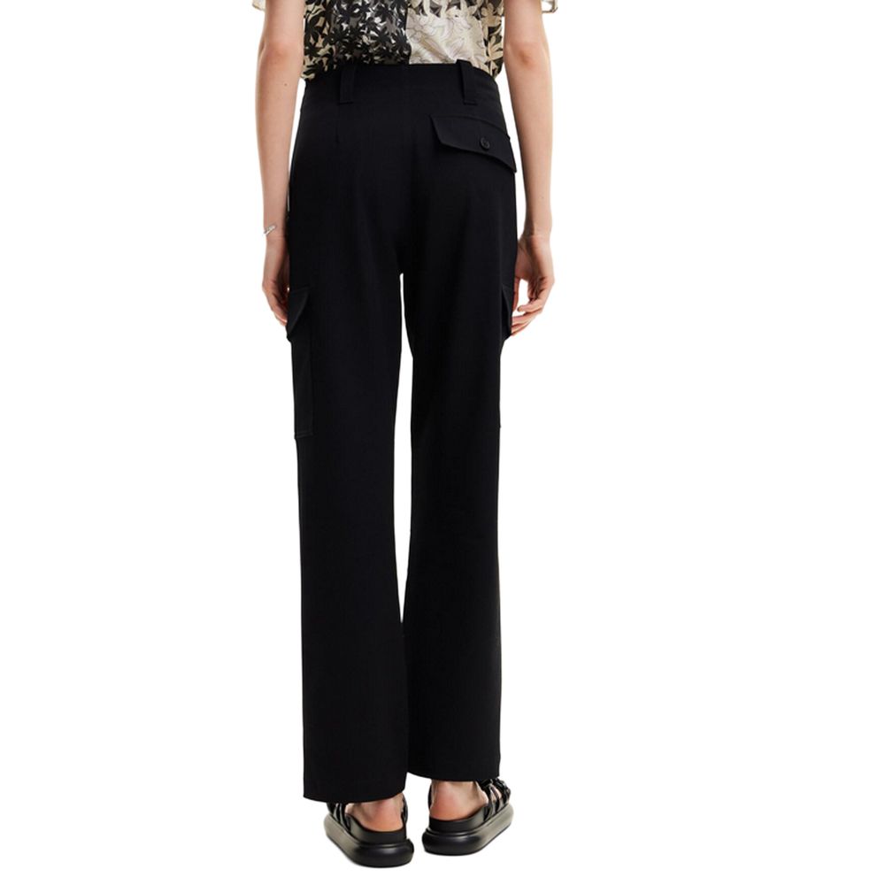Desigual Black Polyester Cropped Pant