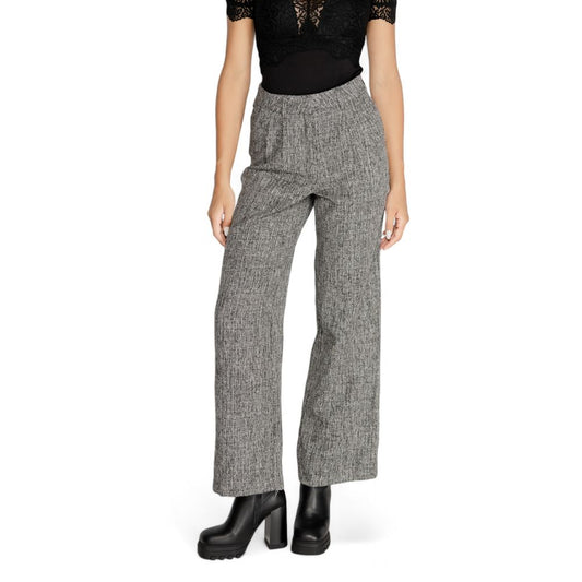 Vila Clothes Black Recycled Polyester Pant