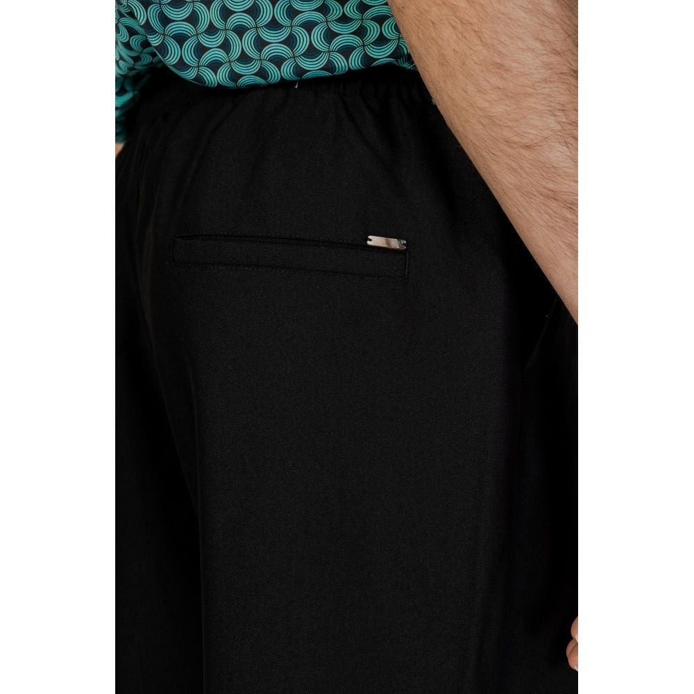 Gianni Lupo Black Polyester Pant