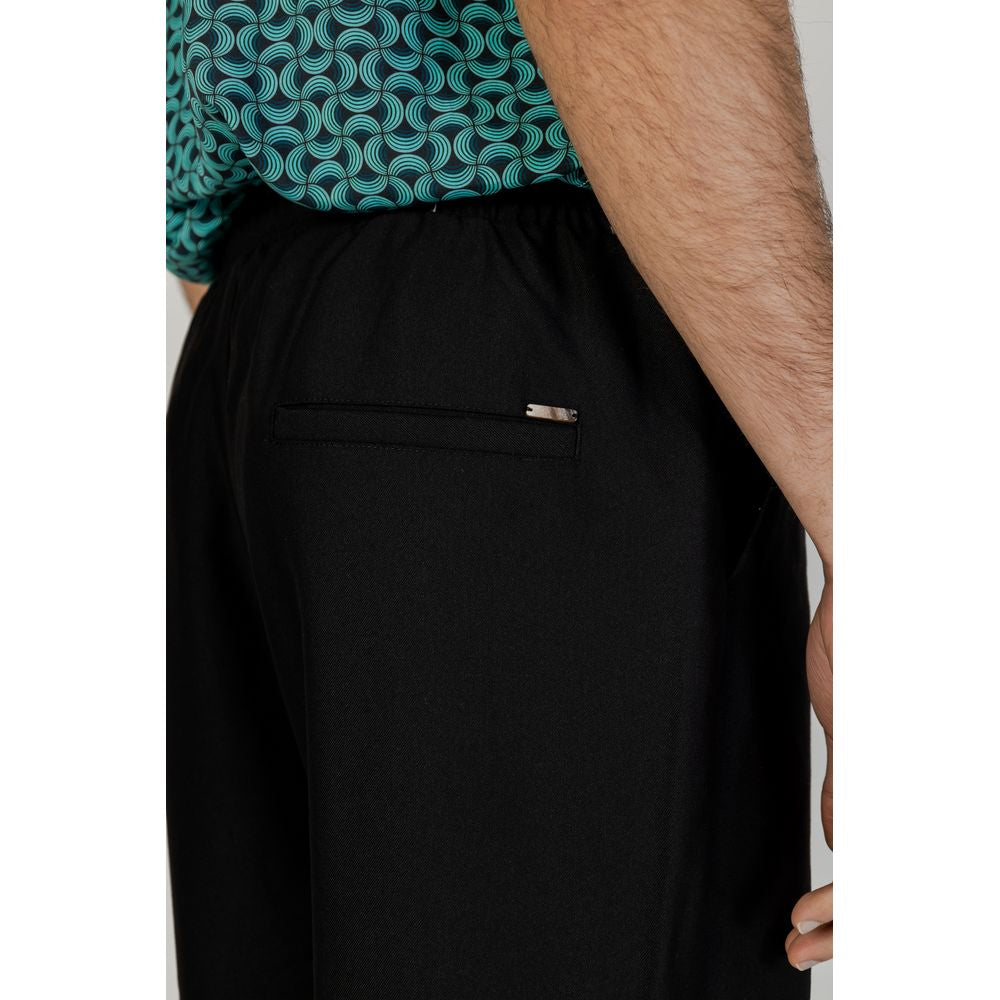 Gianni Lupo Black Polyester Pant