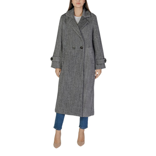 Vila Clothes Black Polyester Coat