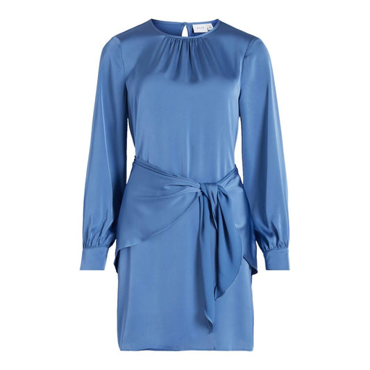 Vila Clothes Blue Recycled Polyester Short