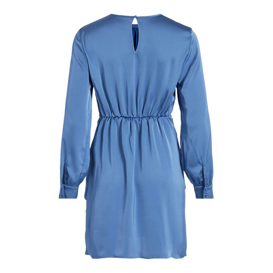 Vila Clothes Blue Recycled Polyester Short
